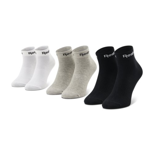 Set de 3 perechi de șosete joase unisex reebok - act core ankle sock 3p gh8168 mgreyh/white/black