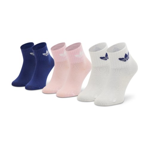 Set de 3 perechi de șosete lungi pentru copii adidas - ankle hc9596 white/true pink/legacy indigo