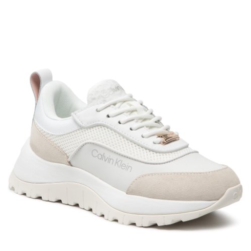 Sneakers calvin klein - 2 piece sole runner lac u-mix ma hw0hw00756 white/sping rose 0lb