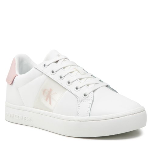 Sneakers calvin klein jeans - classic cupsole 1 yw0yw00497 white/pink 0k5