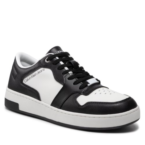 Sneakers calvin klein jeans - cupsole laceup basket ym0ym00449 white/black 0k8