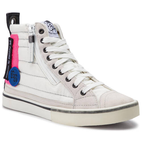 Sneakers diesel - d-velows mid patch w y01923 p2283 h7102 star white/pink fluo