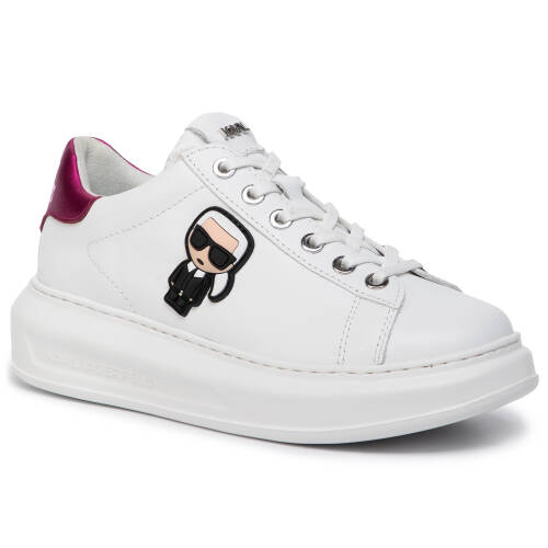 Sneakers karl lagerfeld - kl62530 white lthr w/pink