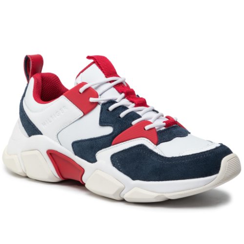 Sneakers tommy hilfiger - chunky material mix sneaker fm0fm02384 rwb 020