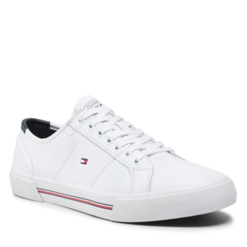 Sneakers tommy hilfiger - core corporate leather vulc fm0fm03999 white ybr