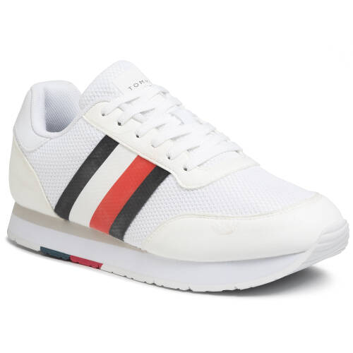 Sneakers tommy hilfiger - corporate material mix runner fm0fm02668 white ybs