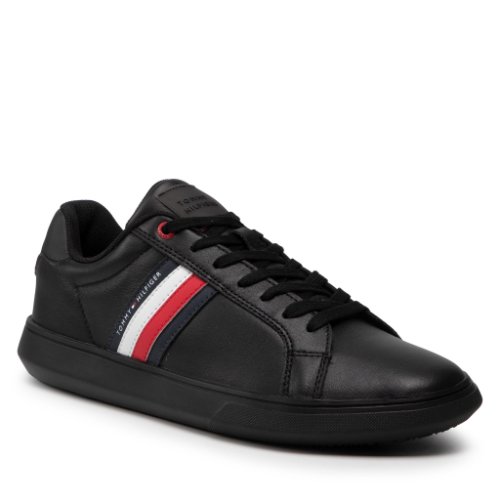 Sneakers tommy hilfiger - essential leather cupsole fm0fm02668 triple black 0gk