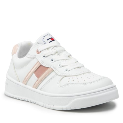Sneakers tommy hilfiger - lo cut lace-up t3a4-32143-1351 white/pink x134
