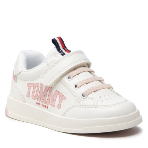 Sneakers tommy hilfiger - low cut lace-up velcro sneaker t1a4-32140-1384 m white/pink x134