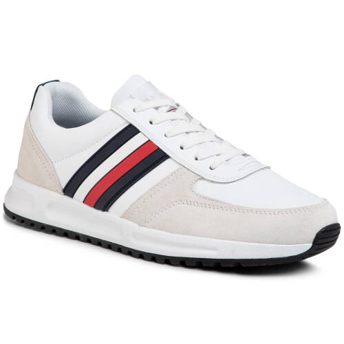 Sneakers tommy hilfiger - modern corporate leather runner fm0fm02662 white ybs