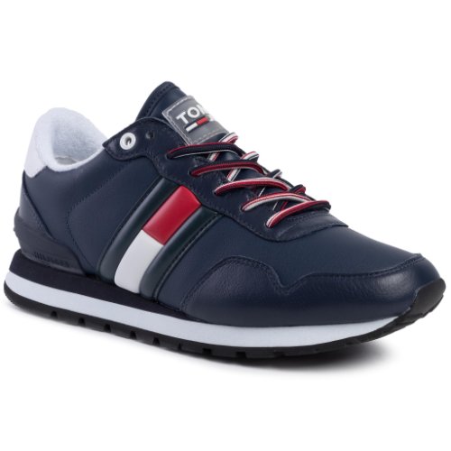 Sneakers tommy jeans - leather lifestyle sneaker em0em00349 ink cey
