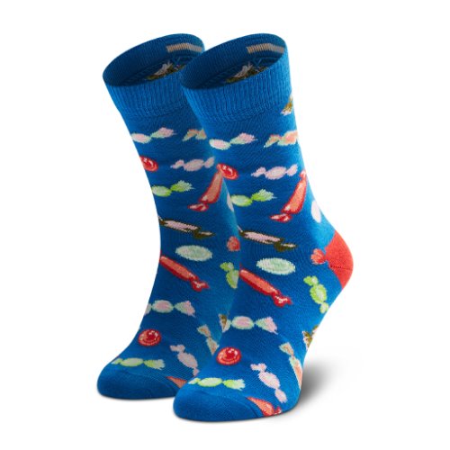 Șosete lungi pentru copii happy socks - kcan01-6300 bleumarin