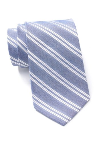 Accesorii barbati calvin klein white wash denim stripe tie blue