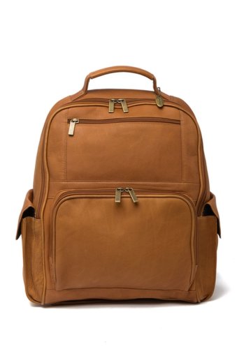 Accesorii barbati david king co large leather computer backpack tan