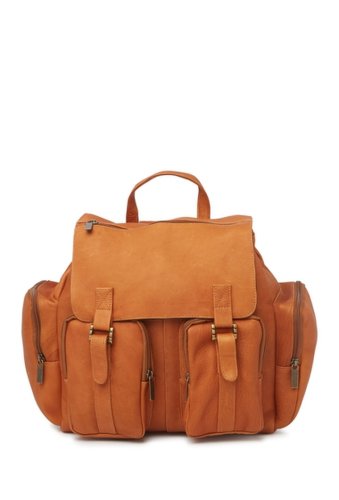 Accesorii barbati david king co leather laptop backpack tan