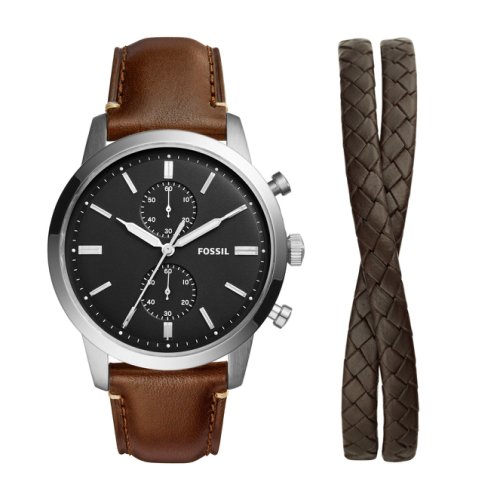Accesorii barbati fossil townsman watch and bracelet gift set - fs5967set brown