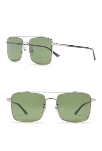 Accesorii barbati gucci 56mm square aviator sunglasses silver