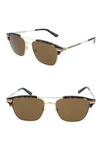 Accesorii barbati gucci tortoise trim 54mm square sunglasses gold gold brown