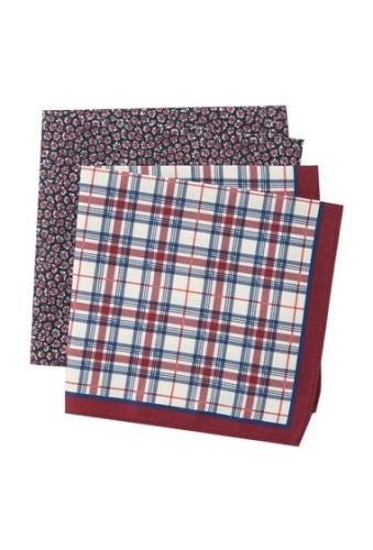 Accesorii barbati nordstrom rack everett plaid floral pocket squares - pack of 2 red