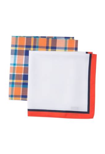 Accesorii barbati nordstrom rack rein check pocket squares - set of 2 orange