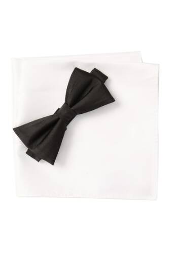 Accesorii barbati nordstrom rack solid satin combo bow-tie pocket square set black