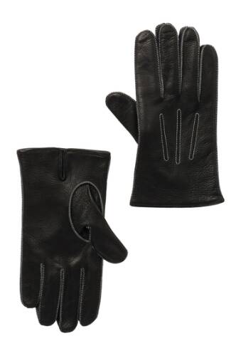 Accesorii barbati portolano deerskin leather gloves blkm grey