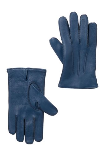 Accesorii barbati portolano deerskin leather gloves uniform blue