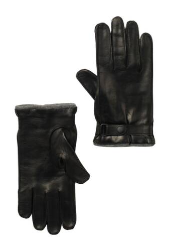 Accesorii barbati portolano nappa leather belted gloves blackm ht grey
