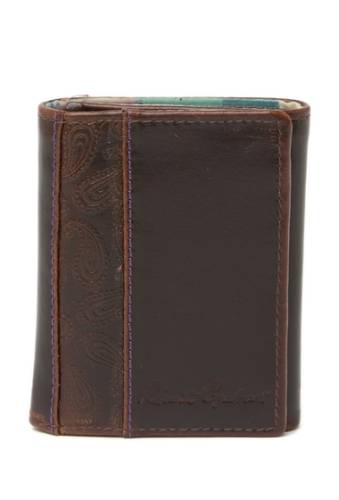 Accesorii barbati robert graham myron paisley embossed leather trifold wallet brown