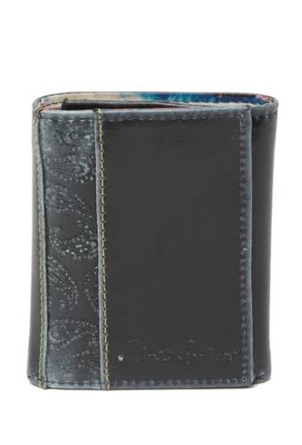 Accesorii barbati robert graham myron paisley embossed leather trifold wallet navy