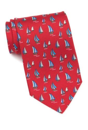 Accesorii barbati salvatore ferragamo sailboat print silk tie red