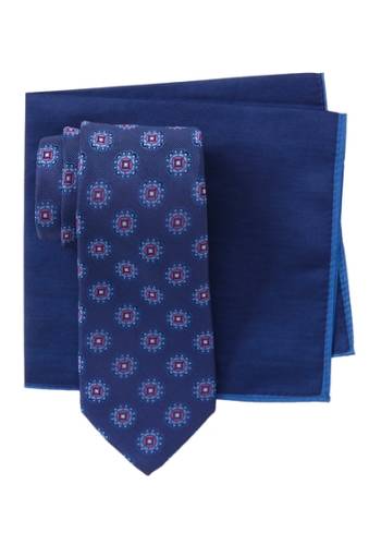 Accesorii barbati ted baker london silk circle medallion tie pocket square set light blue