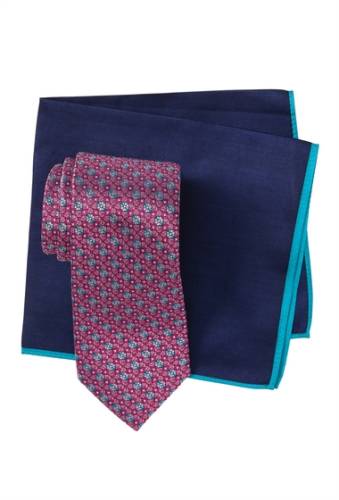 Accesorii barbati ted baker london silk melange geo flower tie pocket square pink