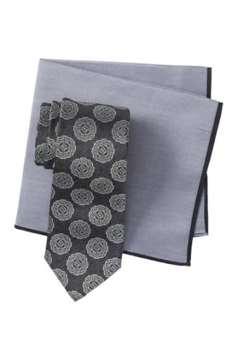 Accesorii barbati ted baker london silk melange medallion tie pocket square set grey