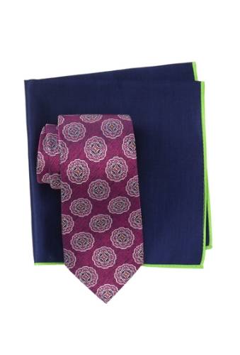 Accesorii barbati ted baker london silk melange medallion tie pocket square set pink