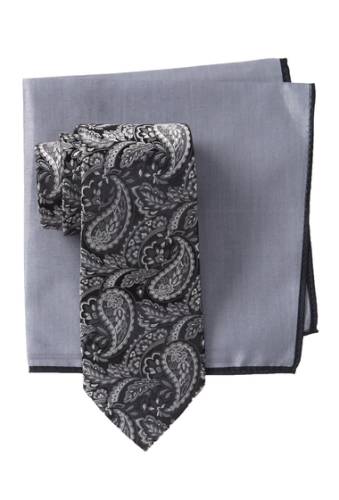 Accesorii barbati ted baker london silk tonal paisley tie pocket square set black