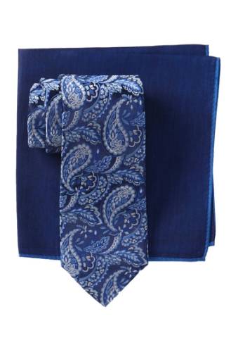 Accesorii barbati ted baker london silk tonal paisley tie pocket square set blue