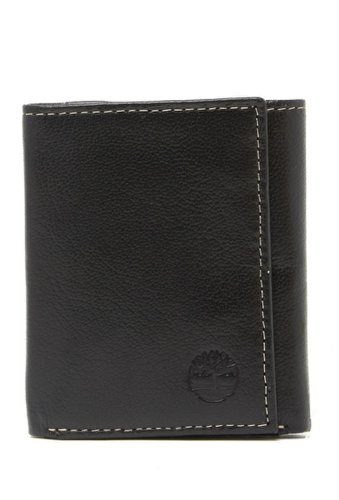 Accesorii barbati timberland contrast stitch leather trifold wallet 08-black