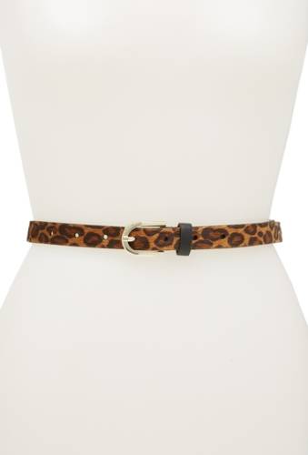 Accesorii femei 14th union faux fur leopard skinny belt brown
