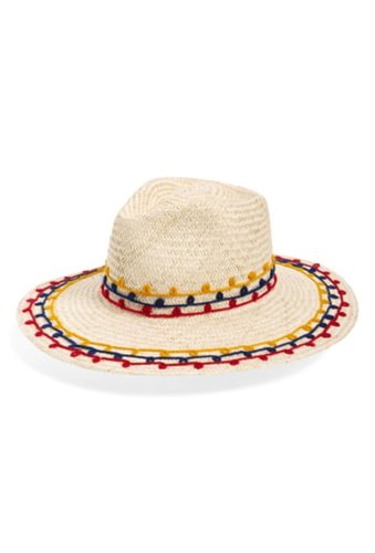 Accesorii femei brixton joanna embroidered straw hat tan mix
