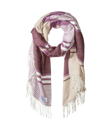 Accesorii femei calvin klein striped blanket scarf wine