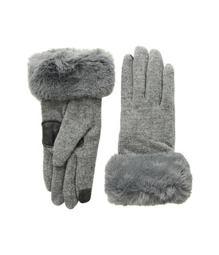 Accesorii femei echo design faux fur cuff gloves heather grey