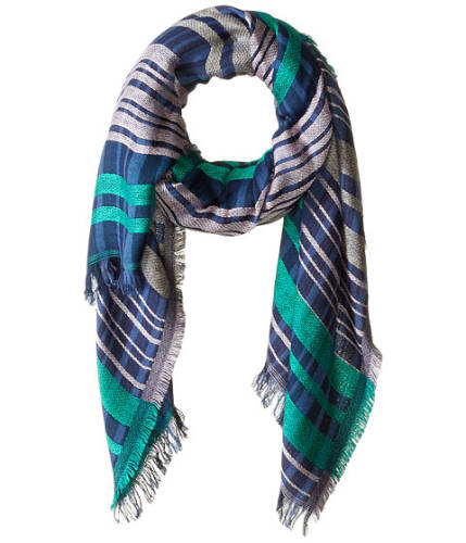 Accesorii femei echo design fuzzy plaid scarf navy