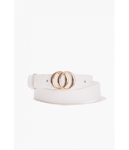 Accesorii femei forever21 faux leather o-ring buckle belt black