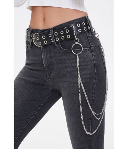 Accesorii femei forever21 grommet chain waist belt black