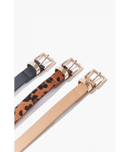Accesorii femei forever21 leopard print waist belt set blacktan
