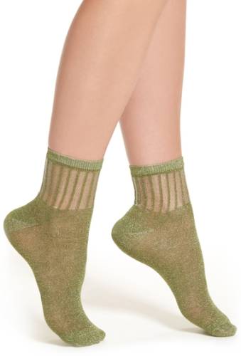 Accesorii femei free people roseland metallic ankle socks green