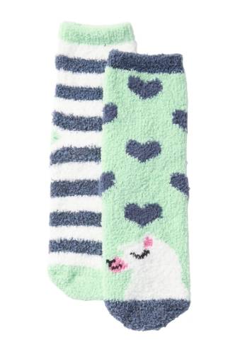 Accesorii femei free press patterned micro crew fuzzy socks - pack of 2 green egg llama kiss