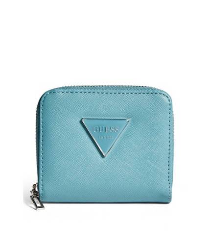 Accesorii femei guess abree small zip-around wallet teal