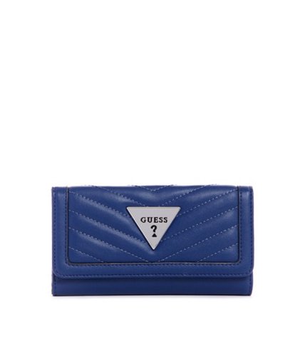 Accesorii femei guess andrews quilted logo wallet navy